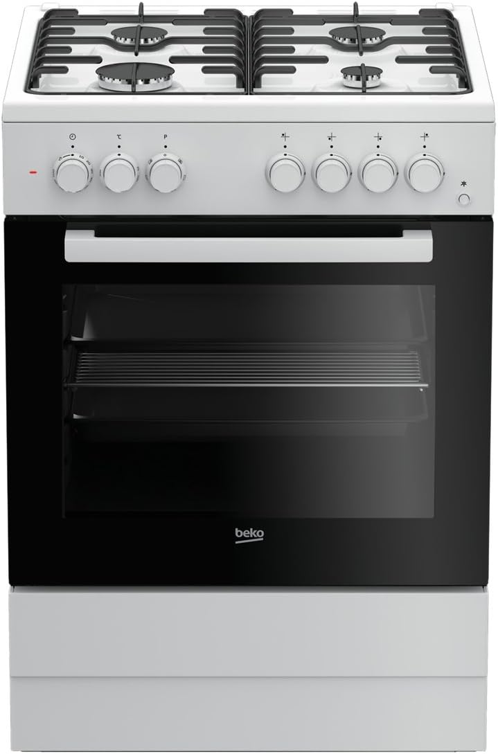 Beko FSE62110DW – Cucina 60×60, Gas 4 Fuochi + Forno Elettrico (66 L), Classe A