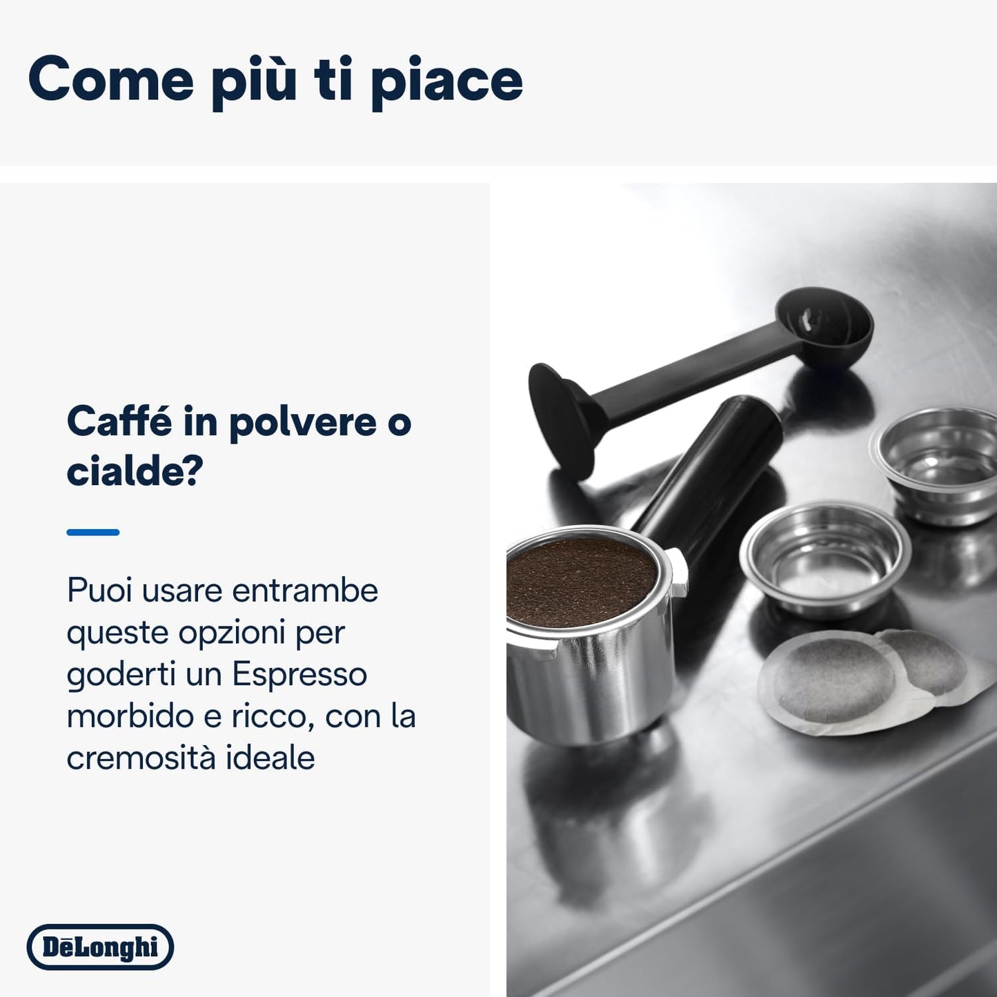 De'Longhi Dedica Arte EC885.BG – Macchina Manuale da Caffè Espresso e Cappuccino, Lancia Vapore Professionale, per Caffè Macinato e Cialde E.S.E., Beige