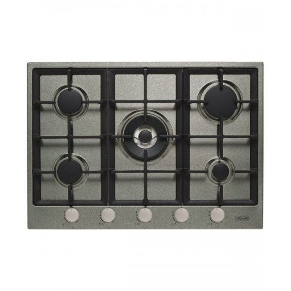 Piano Cottura Elleci PMSS75373CSG - 75 cm, 5 Fuochi Gas, Acciaio Inox, Griglie in Ghisa