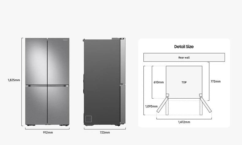 SAMSUNG - Frigorifero 3 e più porte RF65A90TEB1/ES Classe E-Matte Black