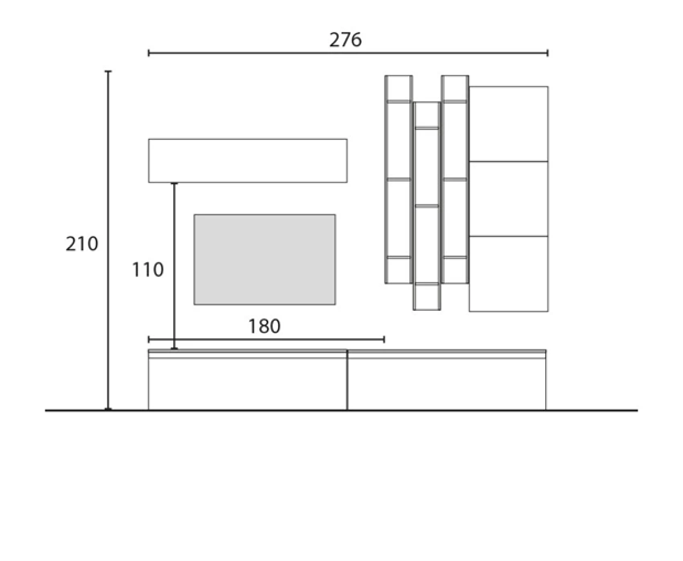 PARETE ATTREZZATA TV SALOTTO CON LIBRERIA DESIGN MODERNO INFINITY 20