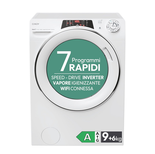 LAVASCIUGA CANDY ROW4964DWMCT/1-S, 9+6 KG, 1400 GIRI,  60x58x85 CM, CLASSE ENERGETICA A