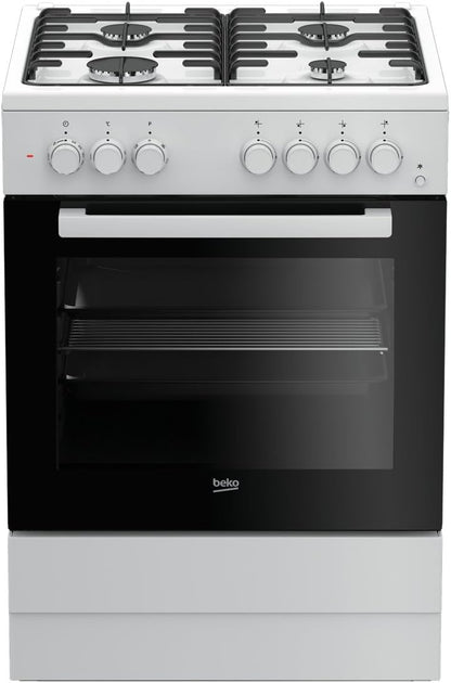 Beko FSE62110DW – Cucina 60×60, Gas 4 Fuochi + Forno Elettrico (66 L), Classe A