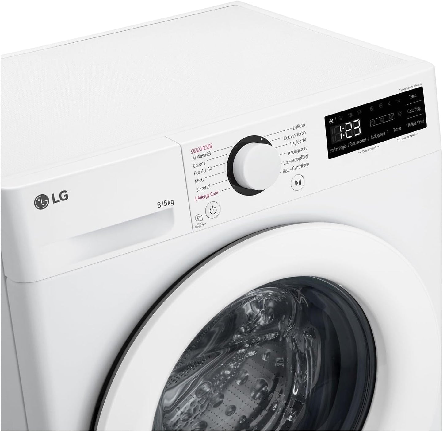 Lavasciuga LG D2R3S08NSWW – 8 kg lavaggio / 5 kg asciugatura