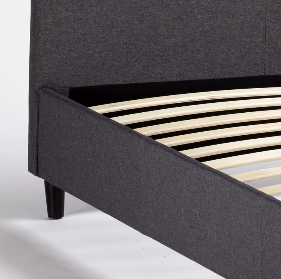 LETTO MATRIMONIALE 2 PIAZZE IN TESSUTO CON TESTIERA 160X190 LAUSANNE KING