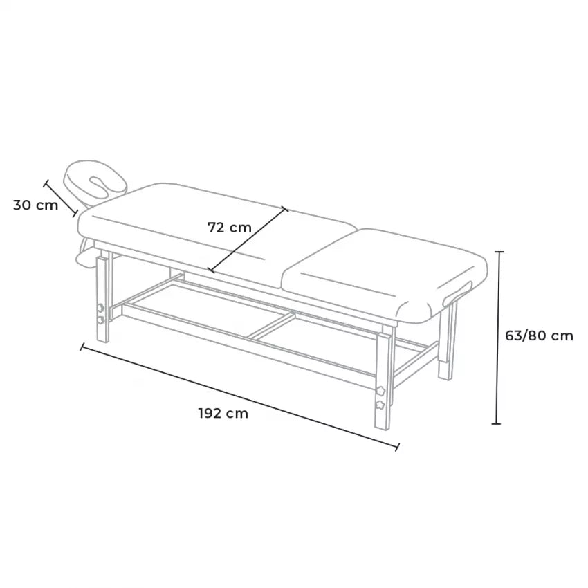 Lettino da massaggio in legno fisso professionale 225 cm Comfort