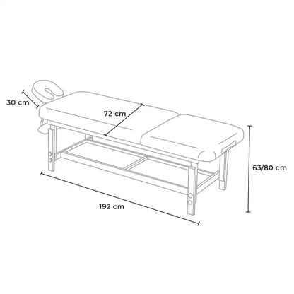Lettino da massaggio in legno fisso professionale 225 cm Comfort
