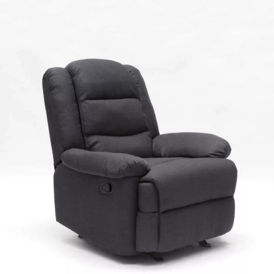 Poltrona a Dondolo Relax Reclinabile con Poggiapiedi in Tessuto Design Sofia